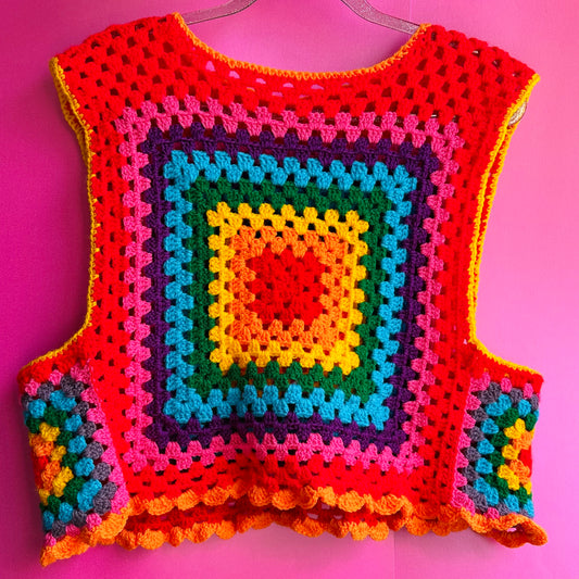 Crochet Rainbow Vest